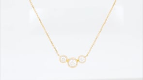 Demi Fine 1/2 ct. tw. Round Brilliant Diamond 3-Stone Necklace in 14K Yellow Gold front view