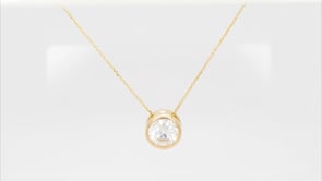 Adamante 1 ct. tw. Lab-Grown Round Brilliant Diamond Bezel Set Solitaire Pendant in 14K Yellow Gold front view