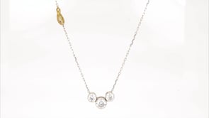 Infinite Love 1 ct. tw. Lab-Grown Diamond 3-Stone Infinity Necklace in 10K White & Yellow Gold front view