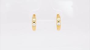 Demi Fine 1/10 ct. tw. Round Diamond Hoop Earrings in 10K Yellow Gold front view