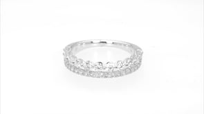 1 ct. tw. Diamond Two Row Anniversary Ring in 14K White Gold close-up detail