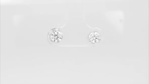7/8 ct. tw. Round Brilliant Diamond Solitaire Earrings in 14K White Gold front view