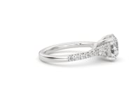 Above Love Star 2-5/8 ct. tw. Lab-Grown Round Brilliant Diamond Side Stone Hidden Halo Engagement Ring in 18K White full view