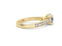 Above Love Star 1-9/10 ct. tw. Lab-Grown Round Brilliant & Baguette Diamond Hidden Halo Engagement Ring in 18K full view