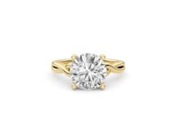 Above Love Star 3 ct. tw. Lab-Grown Round Brilliant Diamond Hidden Halo Engagement Ring 18K Yellow Gold full view