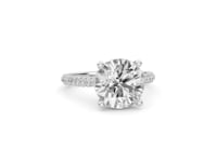 Above Love Star 3-9/10 ct. tw. Lab-Grown Round Brilliant Diamond Pave Hidden Halo Engagement Ring in 18K White Gold full view