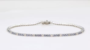 Yogo Sapphire & 1/2 ct. tw. Diamond 7.25-inch Tennis Bracelet in 14K White Gold front view