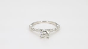 Noventa 1-1/2 ct. tw. Round & Marquise Diamond Engagement Ring in 14K White Gold front view