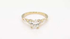 Adamante 1-1/2 ct. tw. Lab-Grown Oval, Round, & Marquise Diamond Engagement Ring in 14K Yellow Gold front view