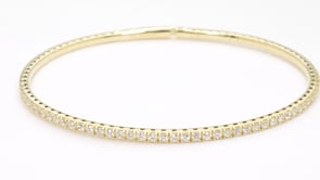 Adamante 1 ct. tw. Lab-Grown Diamond Flex Bangle in 10K Yellow Gold side profile