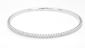 Adamante 1 ct. tw. Lab-Grown Diamond Flex Bangle in 10K White Gold front view