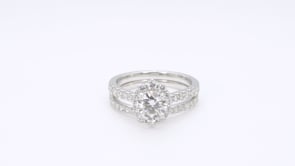 Adamante 1-3/4 ct. tw. Lab-Grown Round Brilliant Diamond Halo Wedding Set in 14K White Gold full view