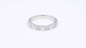 Adamante Lab-Grown 1 ct. tw. Round & Baguette Diamond Anniversary Band in 14K White Gold front view