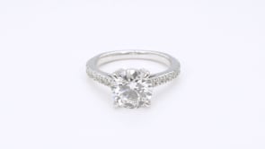 Adamante 3 ct. tw. Lab-Grown Round Diamond Engagement Ring in 14K White Gold close-up detail