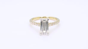 Adamante 2-1/3 ct. tw. Lab-Grown Elongated Emerald Cut Diamond Engagement Ring in 14K Yellow Gold front view