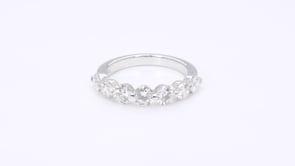 Adamante 1-1/2 ct. tw. Round 7-Stone Diamond Anniversary Ring in 14K White Gold close-up detail