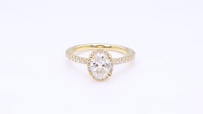 Adamante 1-1/2 ct. tw. Lab-Grown Oval Diamond Halo Engagement Ring in 14K Yellow Gold side profile