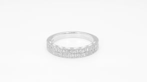 1/2 ct. tw. Diamond Double Row Anniversary Ring in 10K White Gold close-up detail