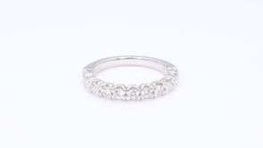 Adamante 3/4 ct. tw. Lab-Grown Round Brilliant Diamond Anniversary Ring in 14K White Gold close-up detail