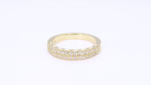 1/2 ct. tw. Diamond Double Row Anniversary Ring in 10K Yellow Gold close-up detail