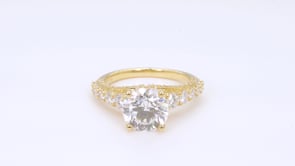Above Love Star 3-1/4 ct. tw. Lab-Grown Round Brilliant Diamond Graduated Engagement Ring in 18K Yellow Gold angled view