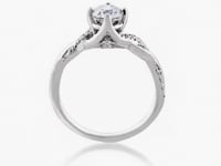 Noventa 1-1/4 ct. tw. Round Brilliant Diamond Twist Wedding Set in 14K White Gold angled view