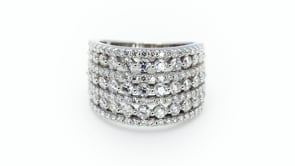 2 ct. tw Round 7-Row Diamond Wedding Anniversary Band in 10K White Gold side profile