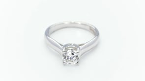 Noventa 1 ct. tw. Round Diamond Solitaire Engagement Ring in 14K White Gold close-up detail
