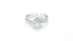 Canadian Rocks 7/8 ct. tw. Round Brilliant Diamond Wedding Set with Twist Accented Band in 14K White Gold side profile