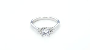 Designed with Love 1/5 ct. tw. Semi-Mount Engagement Ring with Diamond Cluster Side Accents close-up detail