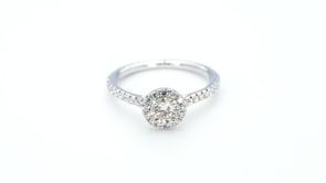 Brilliantly Yours 7/8 ct. tw. Round Brilliant Diamond Halo Engagement Ring in 14K White Gold front view