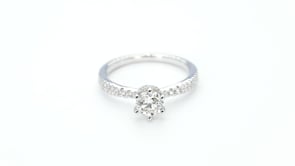 Canadian Rocks 1 ct. tw. Round Brilliant Diamond 6-Prong Engagement Ring in 14K White Gold front view