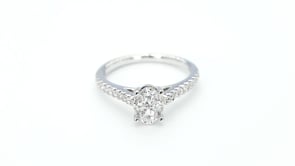 Fairytale Diamonds 3/4 ct. tw. Diamond Oval-Shaped Cluster Engagement Ring in 10K White Gold side profile