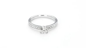 Brilliantly Yours 1 ct. tw. Round Brilliant Diamond Engagement Ring with Milgrain Edges in 14K White Gold front view