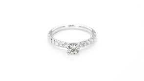 Brilliantly Yours 1/2 ct. Round Brilliant Diamond Engagement Ring with 3/8 ct. Diamond Band in 14K White Gold front view