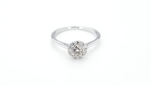 Brilliantly Yours 7/10 ct. tw. Round Brilliant Diamond Halo Engagement Ring in 14K White Gold front view