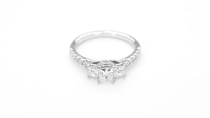 1 ct. tw. 3-Stone Princess Cut Diamond Anniversary Ring in 14K White Gold front view