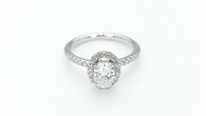 Natural 1-3/8 ct. tw. Oval Diamond Engagement Ring in 14K White Gold close-up detail