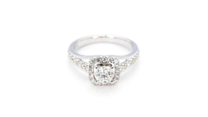 Amaura 1-1/4ct. tw. Engagement ring with 3/4ct Round Brilliant center and 1/2ct. tw. of side diamonds in 14K white front view