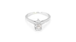 Fairytale Diamonds 3/4 ct. tw. Pear-Shaped Composite Engagement Ring in 10K White Gold side profile