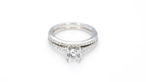 Noventa 1-1/2 ct. tw. Classic Round Brilliant Diamond Wedding Set in 14K White Gold side profile