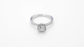 Designed With Love 3/8 ct. tw. Diamond Halo Semi-Mount Engagement Ring in 14K White Gold front view