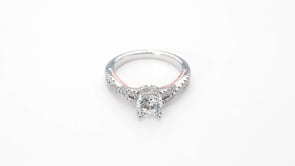 Designed With Love 3/8 ct. tw. Diamond Semi-Mount Engagement Ring with Twist Band in 14K White & Pink Gold side profile
