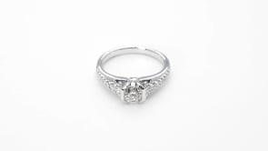 Canadian Rocks 1 ct. tw. Ideal Square Diamond Engagement Ring in 14K White Gold front view