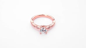 Designed With Love 1/5 ct. tw. Diamond Vintage-Inspired Milgrain Semi-Mount Engagement Ring in 14K Pink Gold side profile