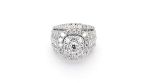 Adamante 4 ct. tw. Lab-Grown Diamond Cluster Engagement Ring in 14K White Gold close-up detail