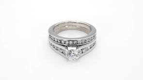 Natural 2 ct. tw. Round Brilliant Diamond Wedding Set in 14K White Gold side profile