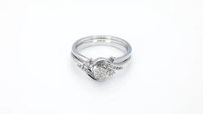 True Promise 1/4 ct. tw. Diamond Cluster Wedding Set in 10K White Gold side profile (2)