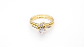 Natural 1/4 ct. tw. Marquise Diamond Wedding Set in 10K Yellow Gold side profile