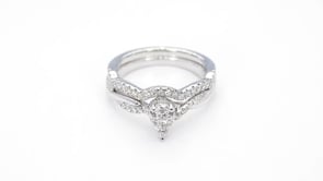 Fairytale Diamonds 1/2 ct. tw. Pear Composite Wedding Set in 10K White Gold side profile
